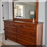 F30. Daniel's Amish Lewiston double dresser with mirror. 81”h x 72”w x 19”d 